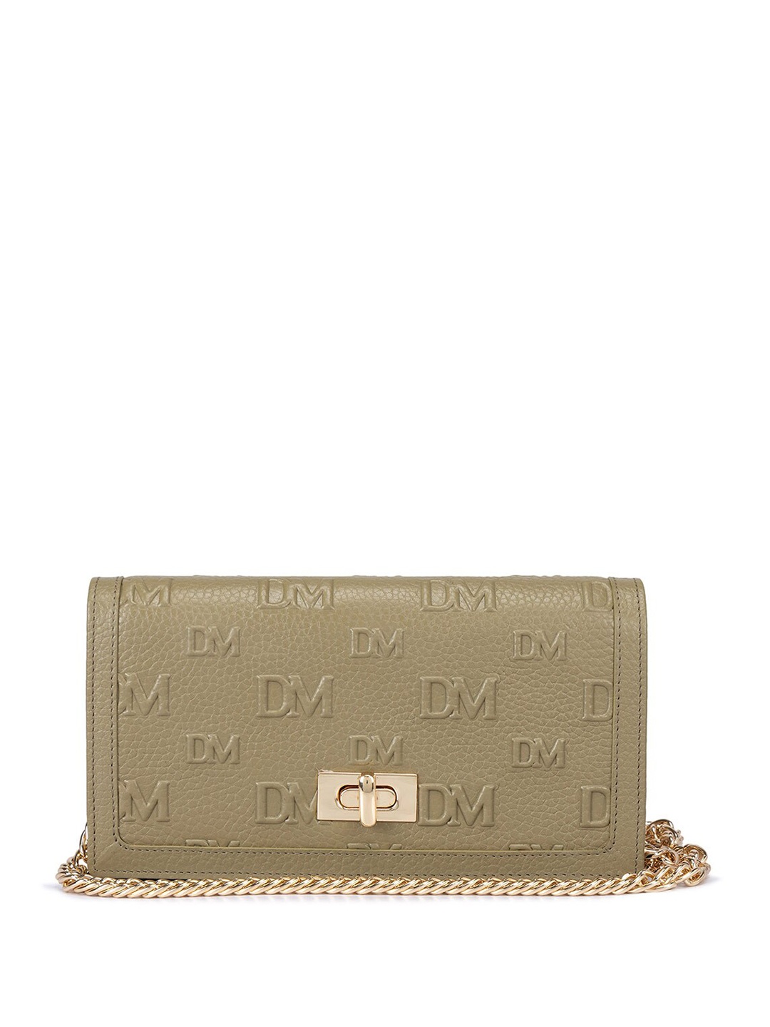 

Da Milano Textured Leather Two Fold Sling Bag, Green