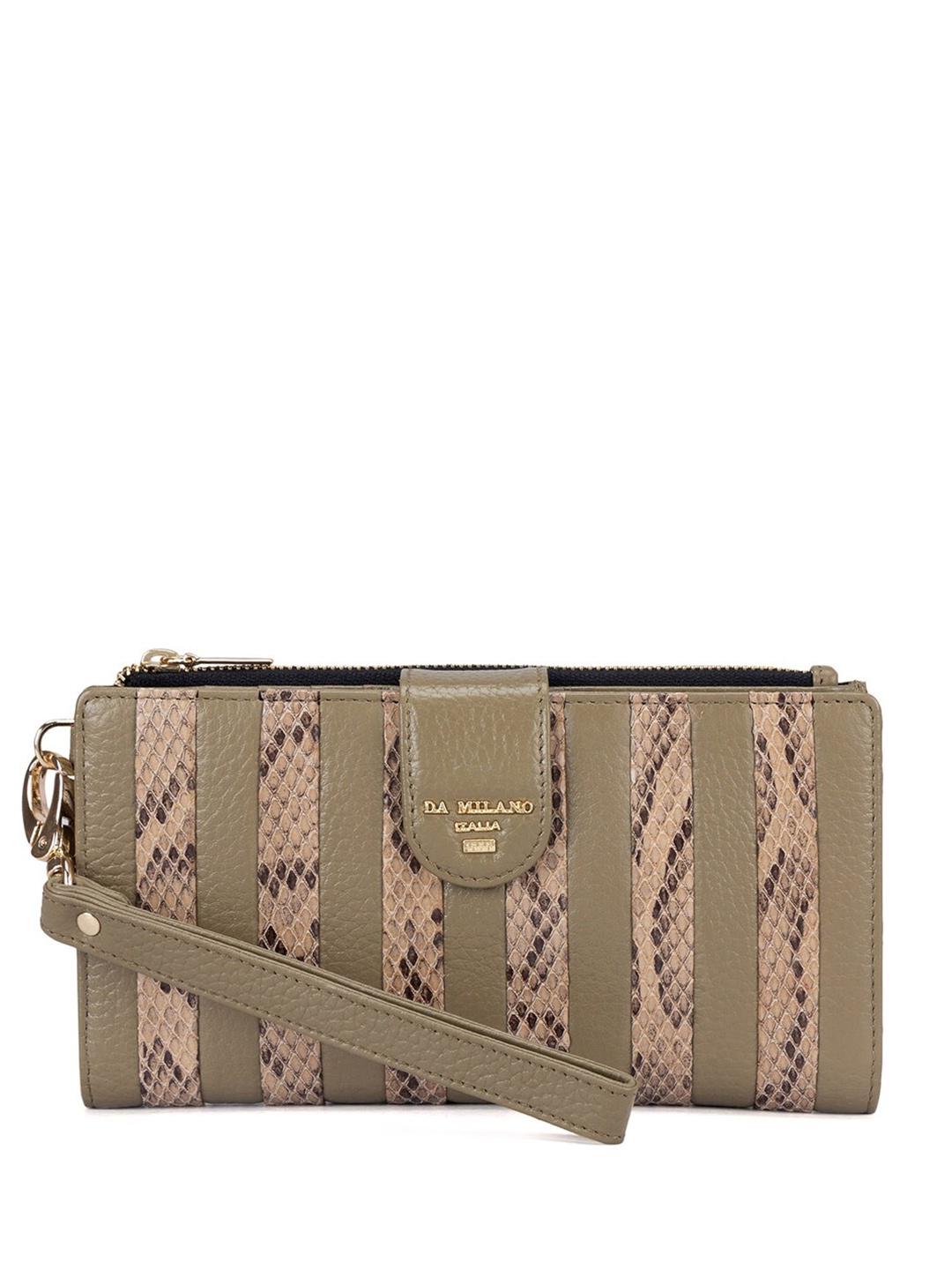 

Da Milano Textured Leather Two Fold Wallet, Green