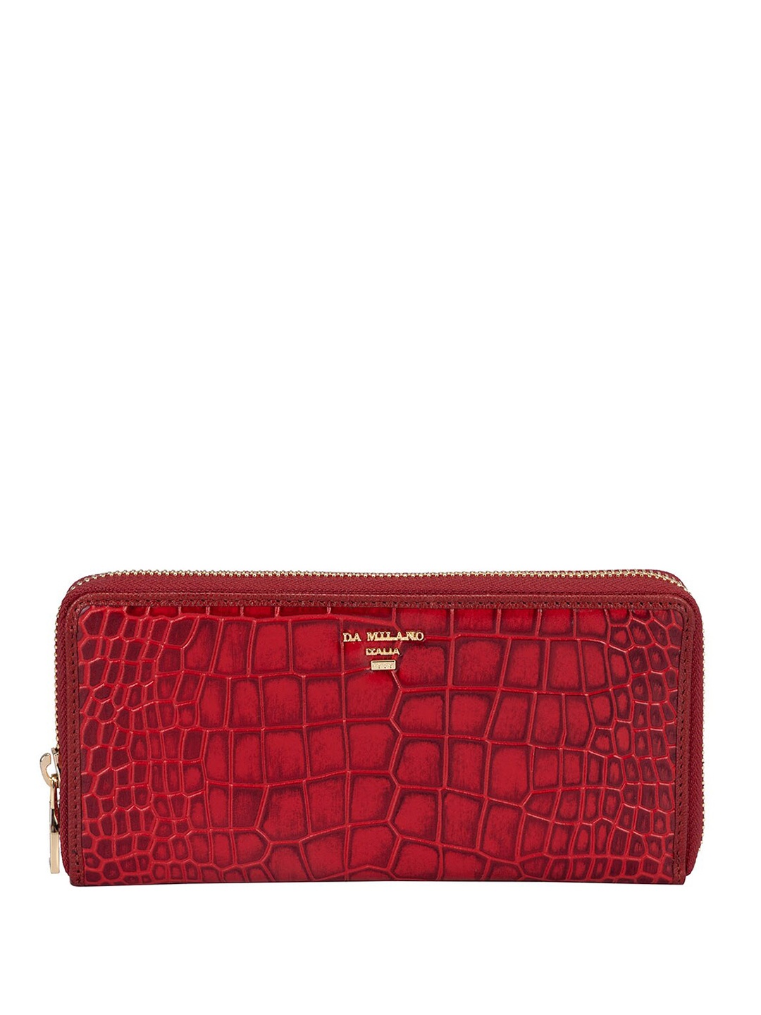 

Da Milano Women Textured Leather Two Fold Wallet, Red