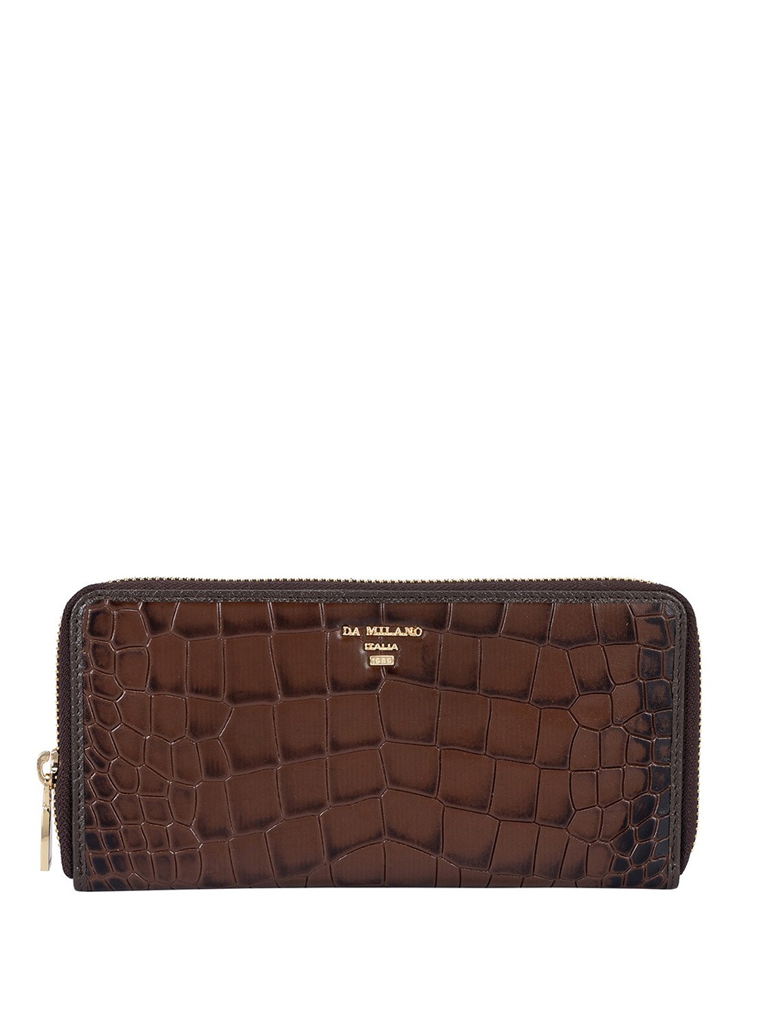 

Da Milano Women Textured Leather Two Fold Wallet, Brown