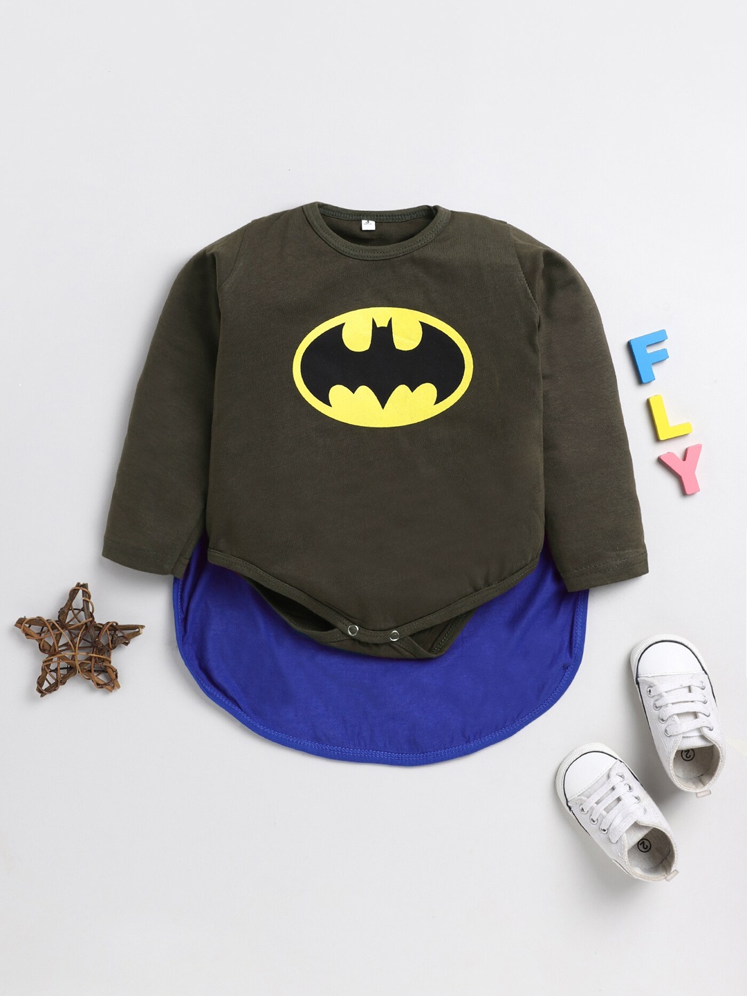 

SmartRAHO Infant Kids Batman Printed Cotton Bodysuit, Grey