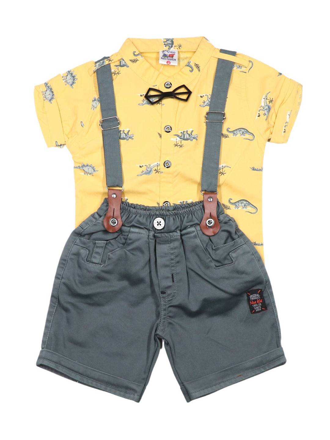 

YOUSTYLO Infants Boys Printed T-shirt With Shorts Clothing Set, Mustard
