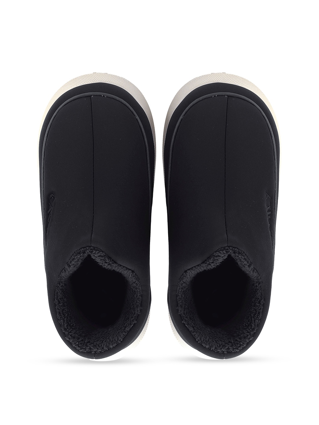 

CASSIEY Women Contrast Sole Winter Fur Slip-On Sneakers, Black