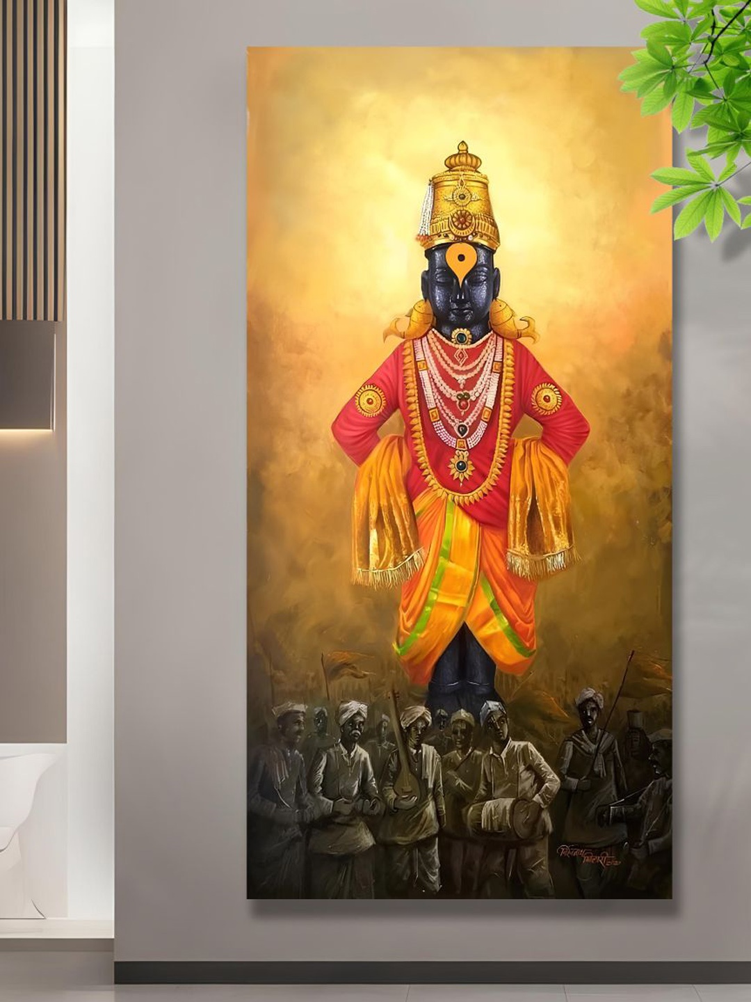 

SAF Yellow & Red Lord Vitthal Printed Wall Art