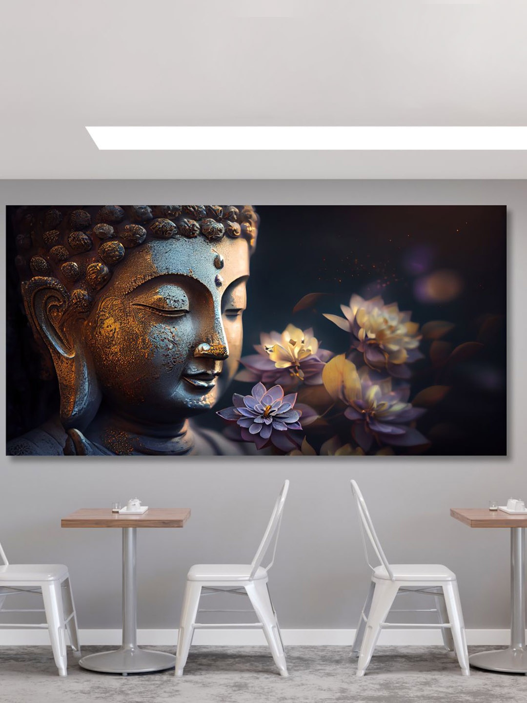 

SAF Black & Yellow Lord Buddha Printed Canvas Wall Art