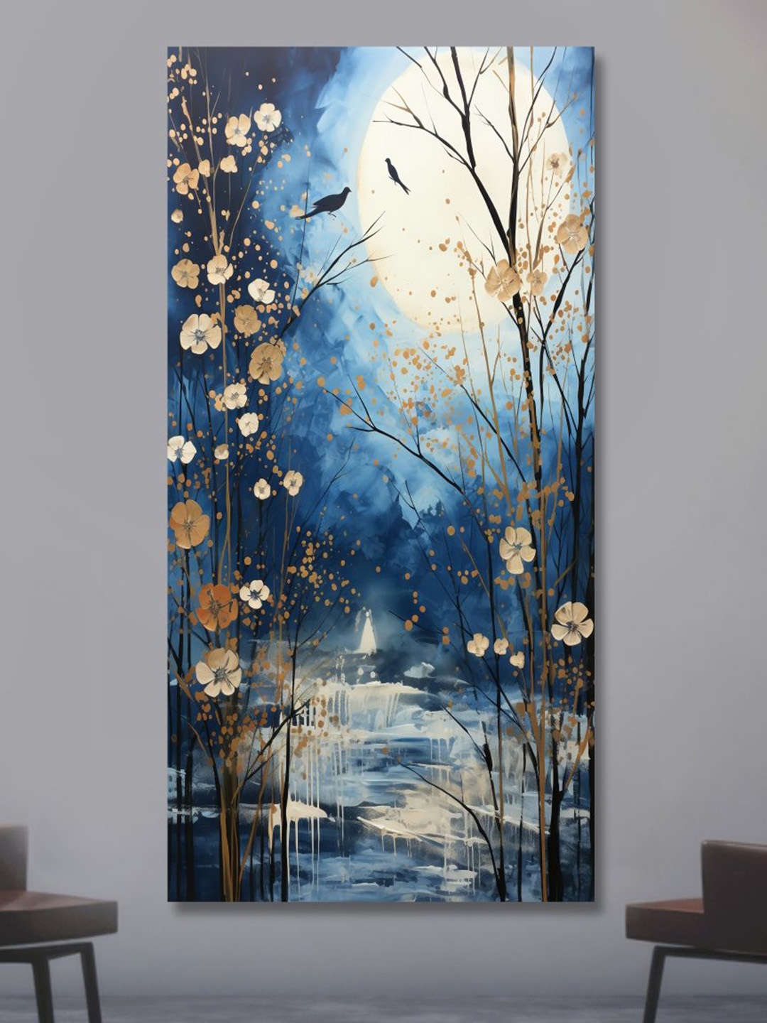 

SAF Blue & White Nature Painting Wall Art