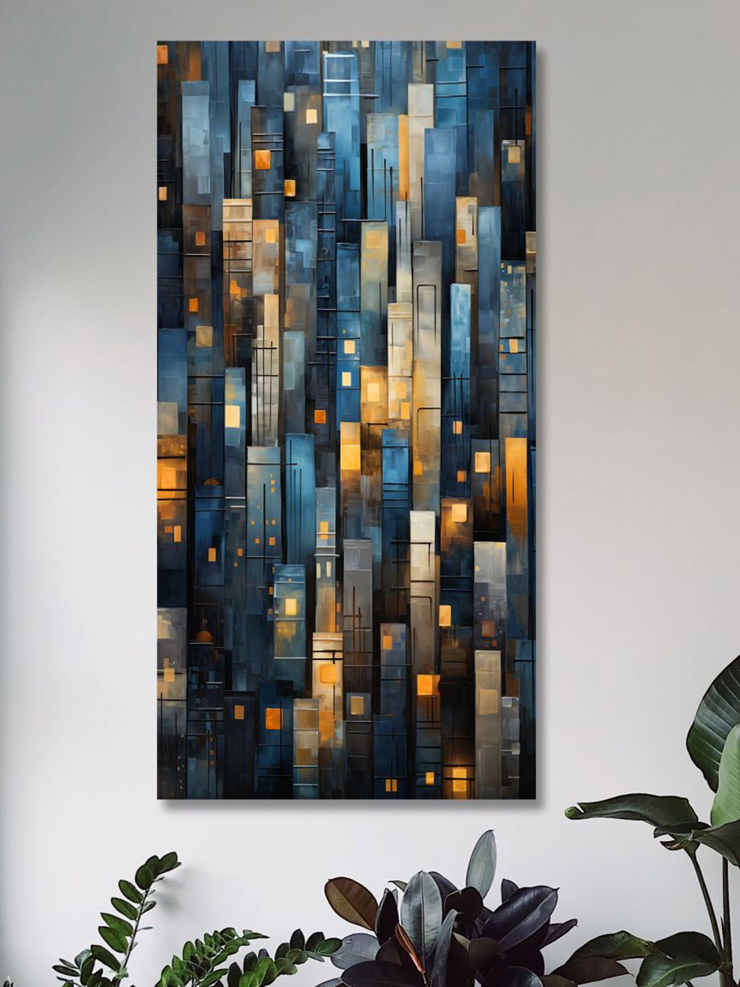 

SAF Blue & Black Abstract Painting Wall Art