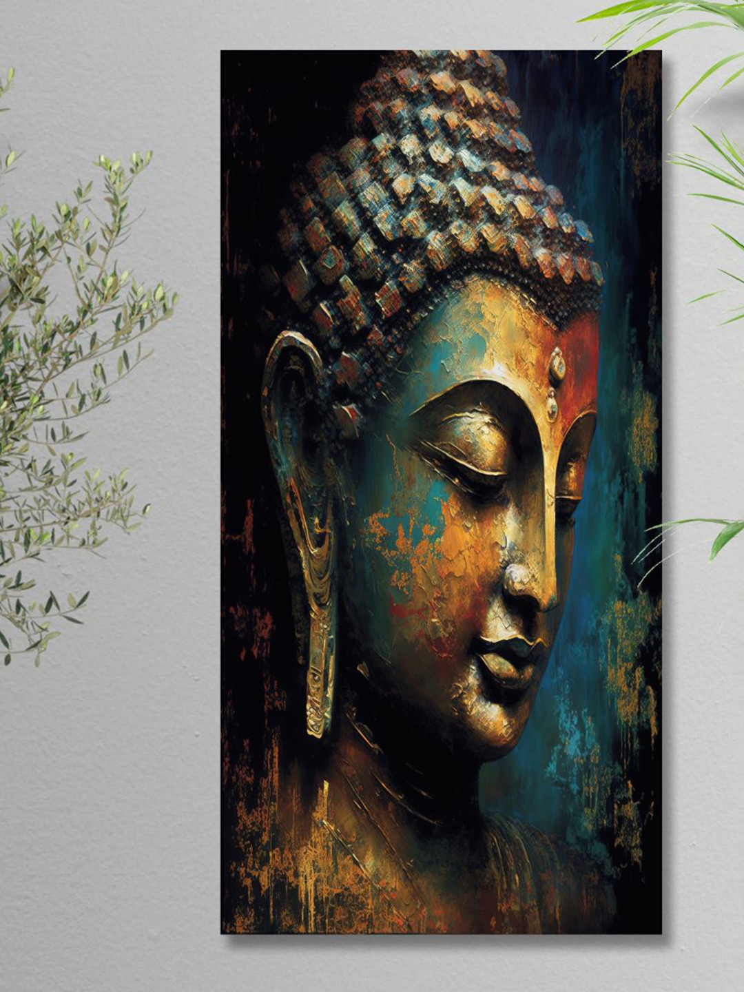 

SAF Blue & Yellow Lord Buddha Painting Wall Art