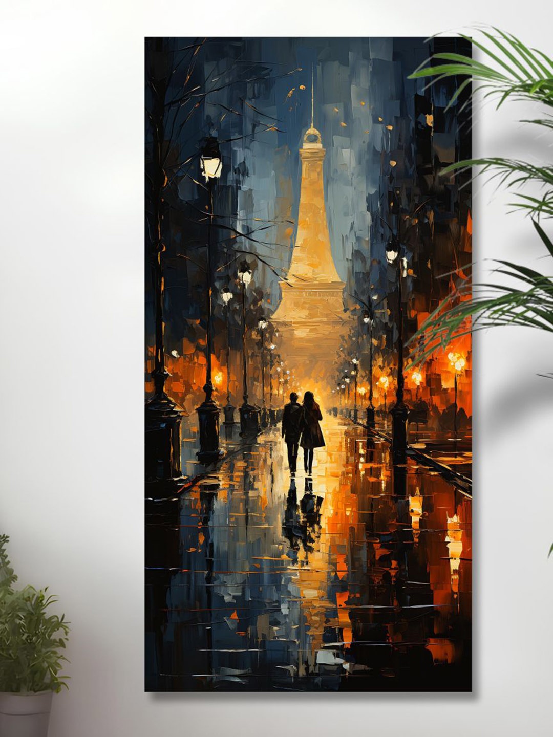 

SAF Black & Orange Colored Vintage Painting Wall Art
