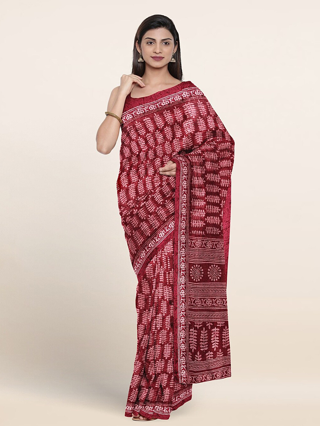 

Pothys Floral Printed Saree, Pink