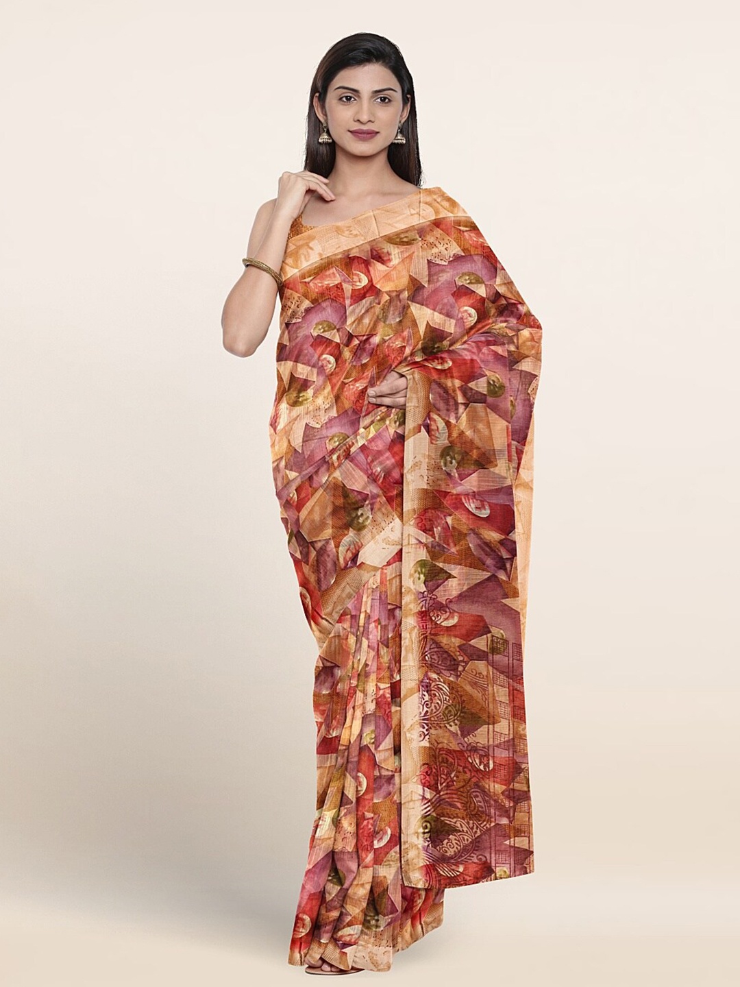 

Pothys Abstract Printed Saree, Red