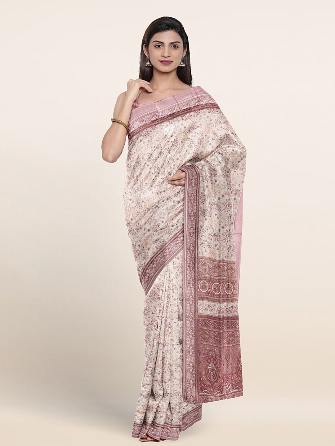 

Pothys Floral Printed Saree, White