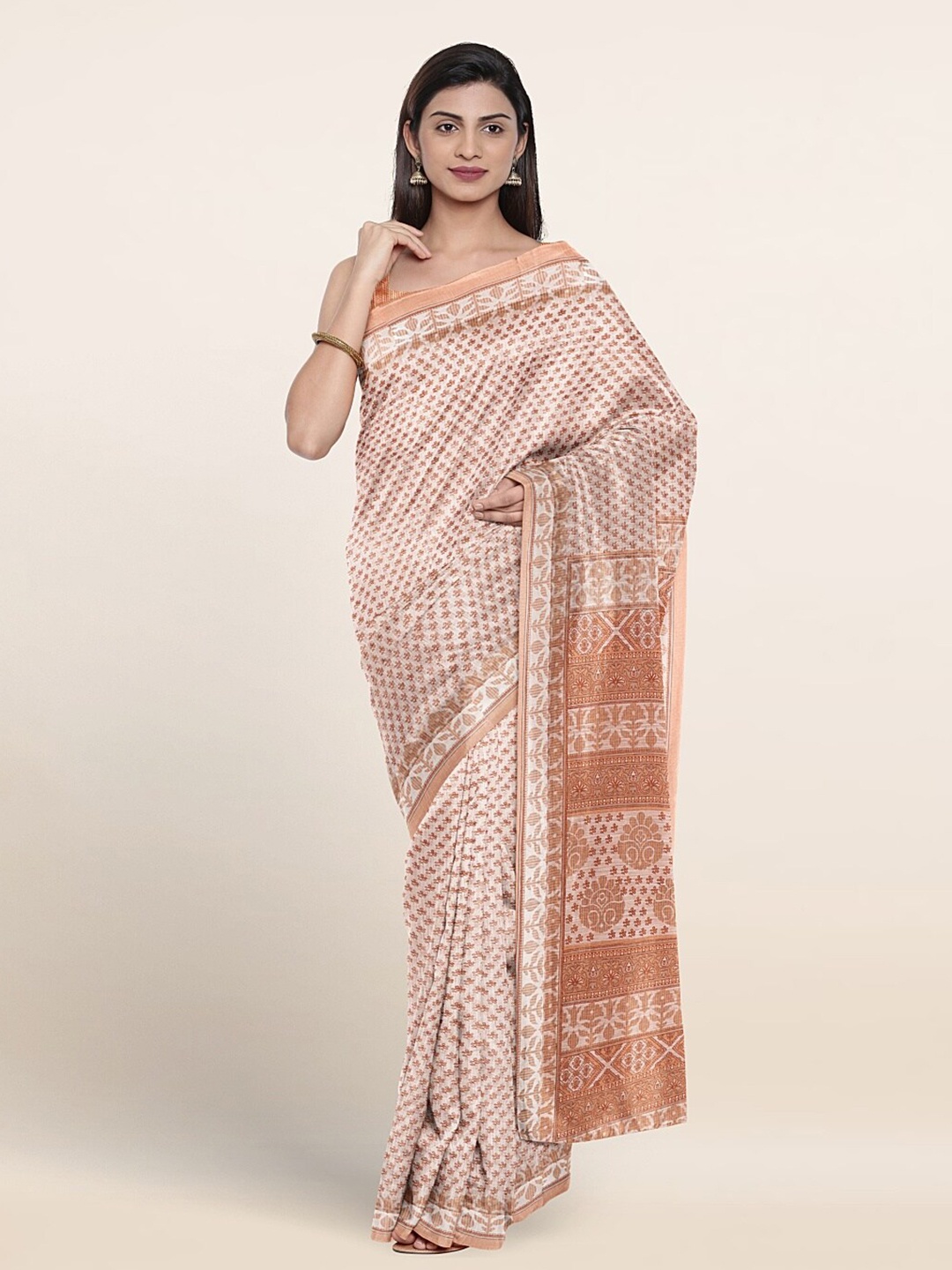 

Pothys Ethnic Motifs Printed Saree, White