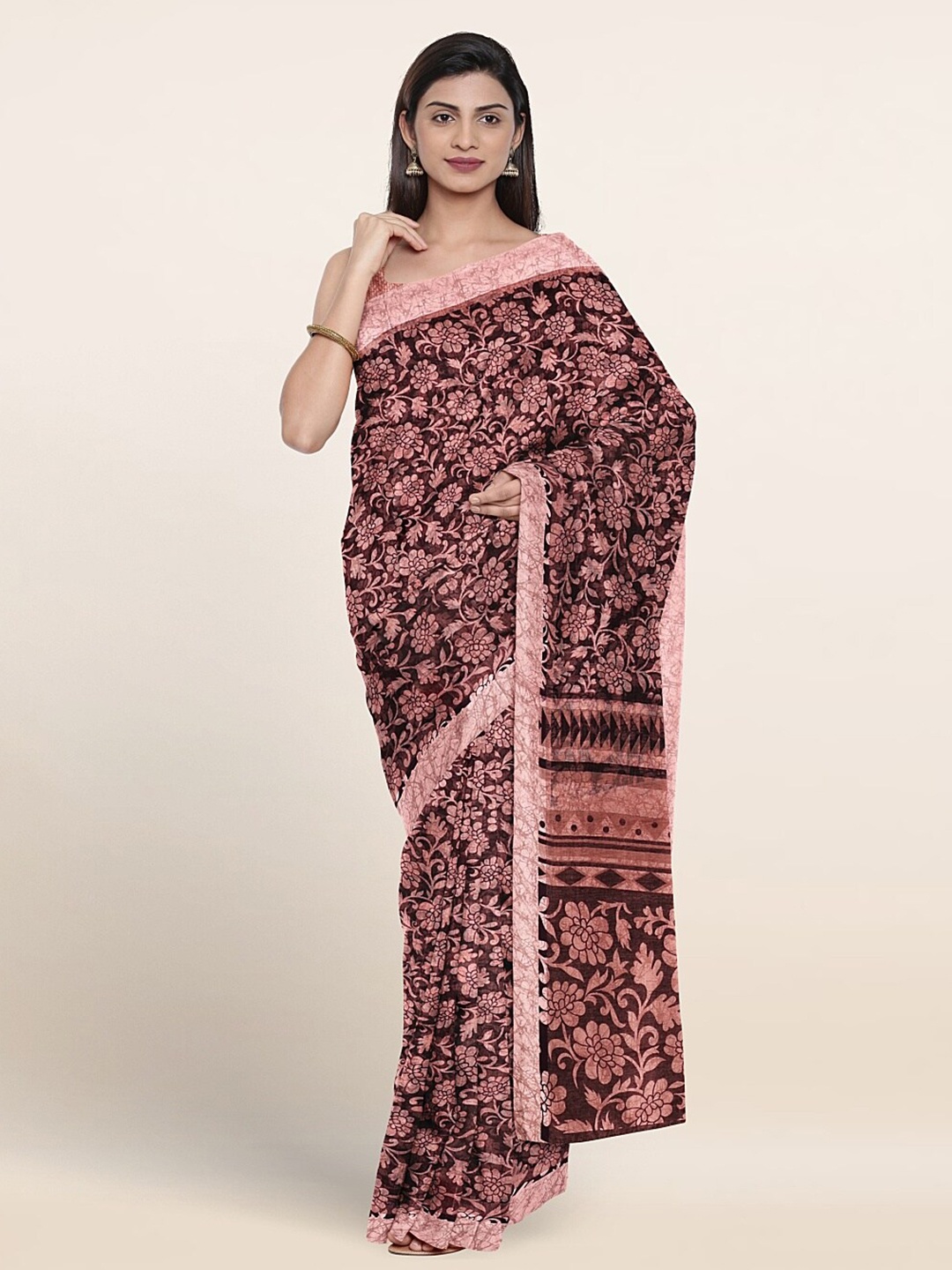 

Pothys Floral Printed Saree, Pink