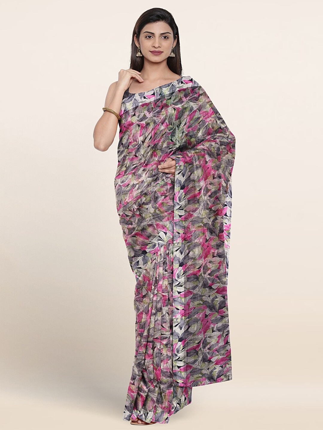 

Pothys Floral Printed Saree, Grey