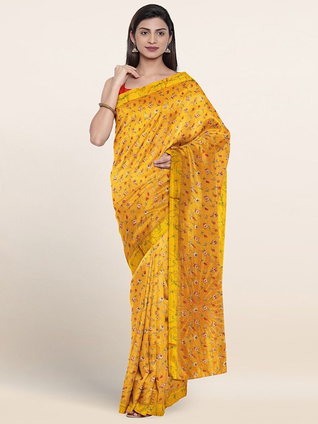 

Pothys Floral Printed Saree, Yellow