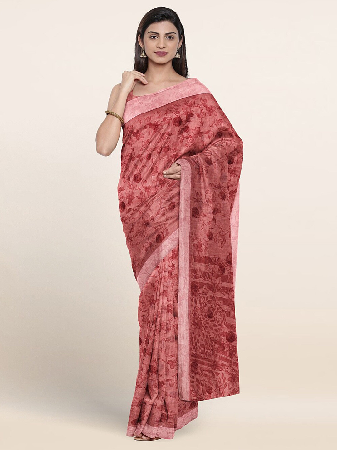

Pothys Floral Printed Saree, Pink