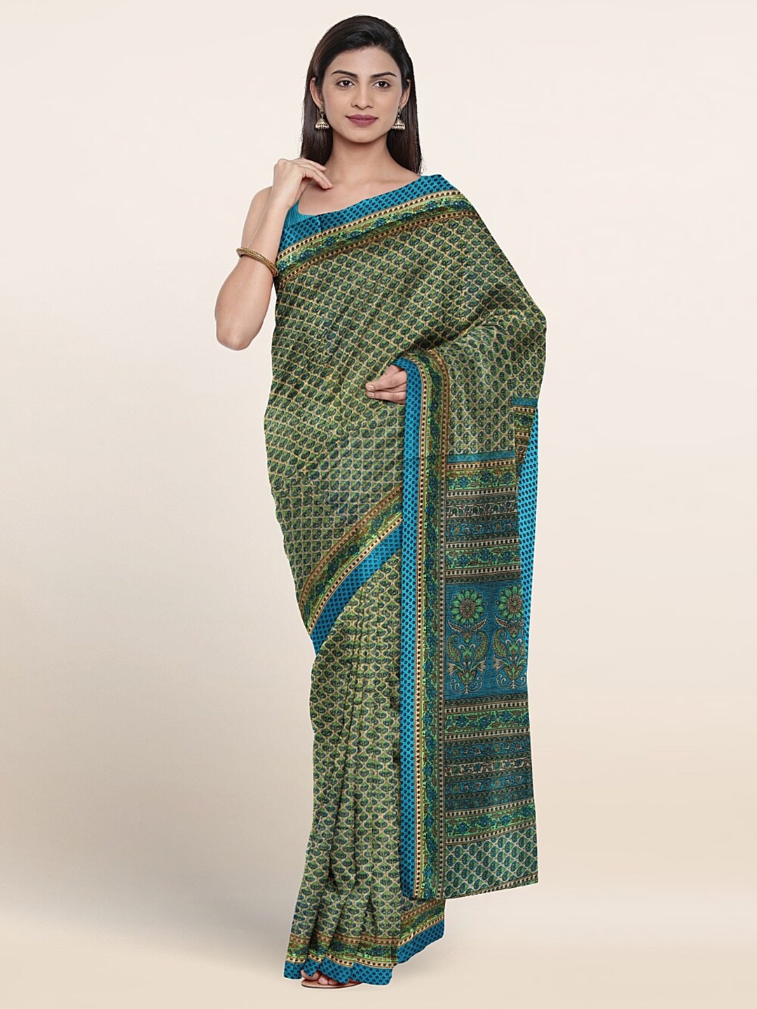 

Pothys Ethnic Motifs Printed Saree, Green