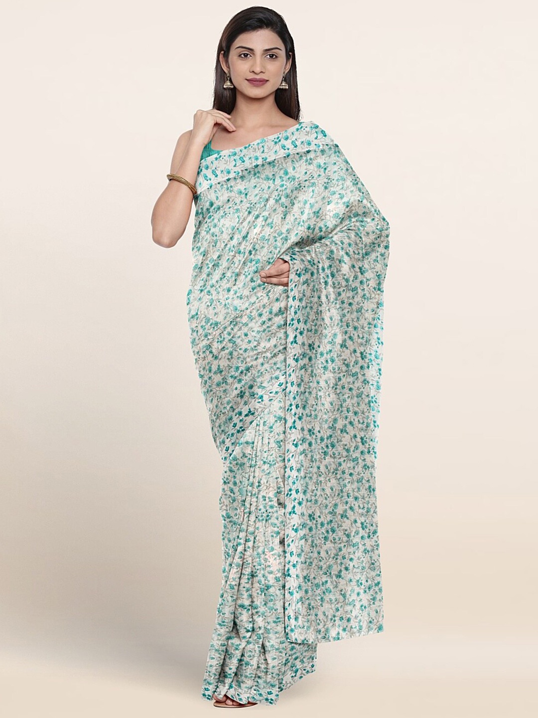 

Pothys Floral Printed Saree, White
