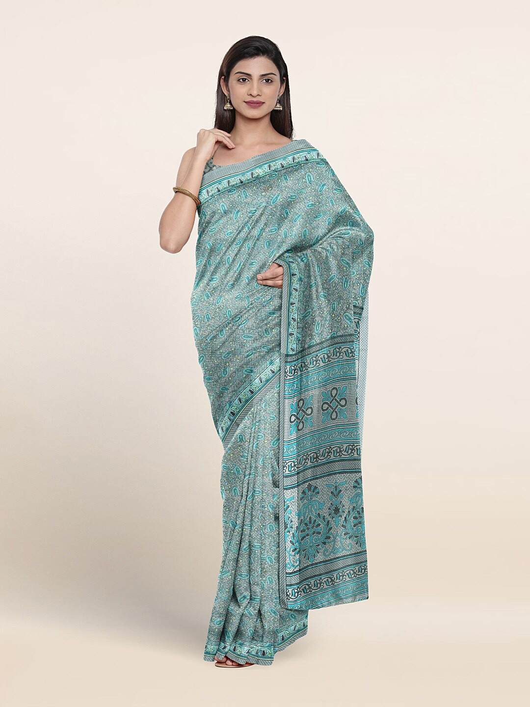 

Pothys Ethnic Motifs Printed Saree, Blue