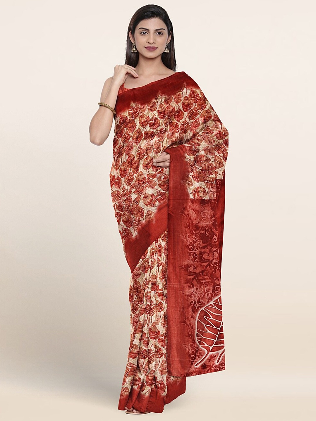 

Pothys Floral Printed Saree, Maroon