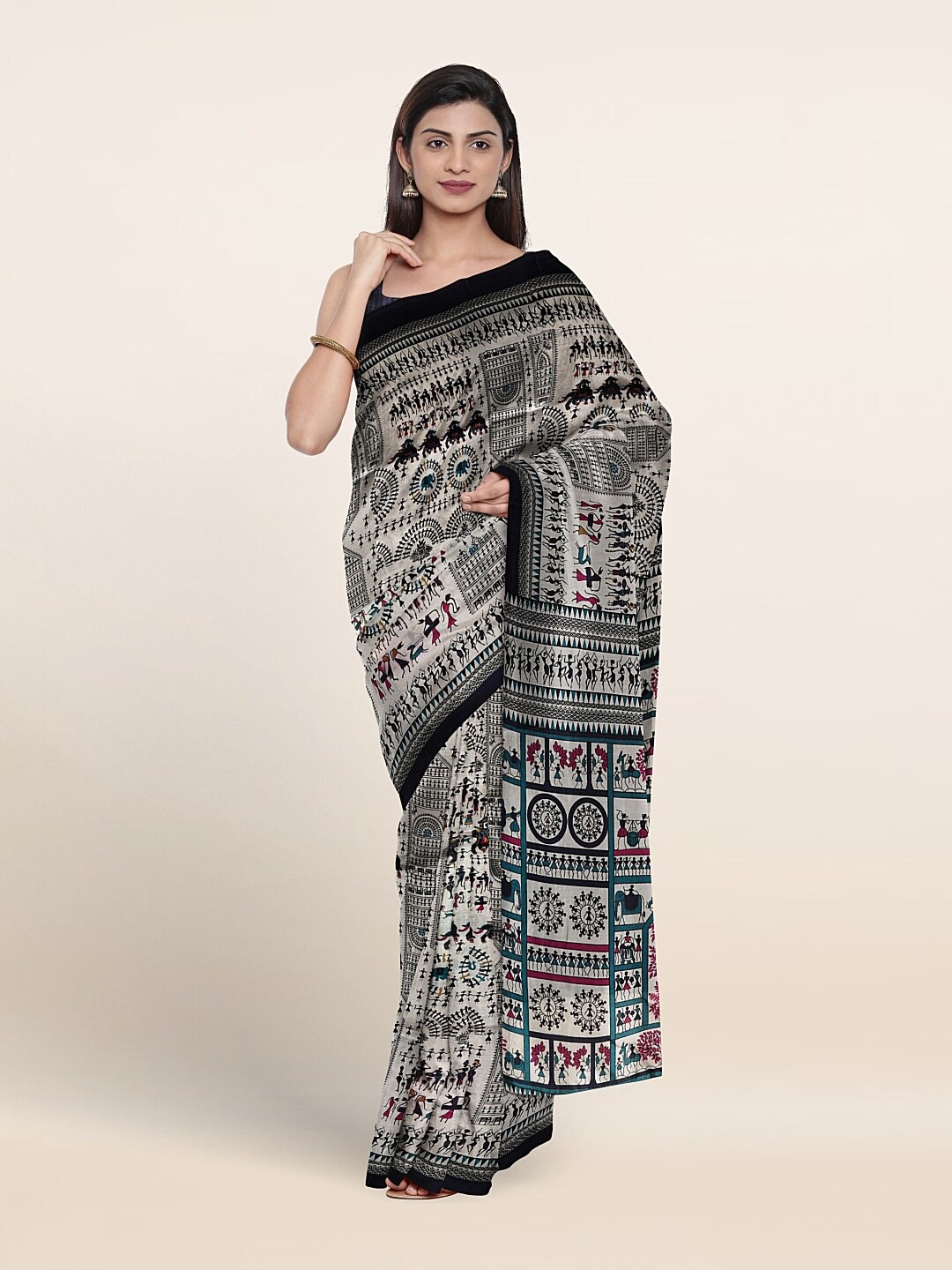 

Pothys Warli Printed Saree, Grey