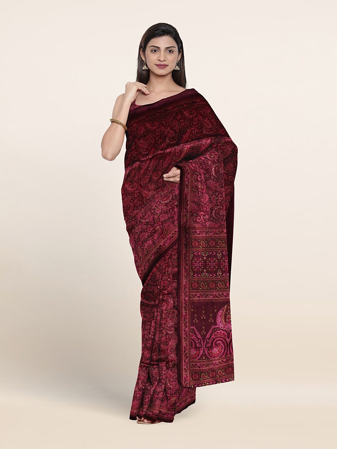 

Pothys Ethnic Motifs Printed Saree, Purple