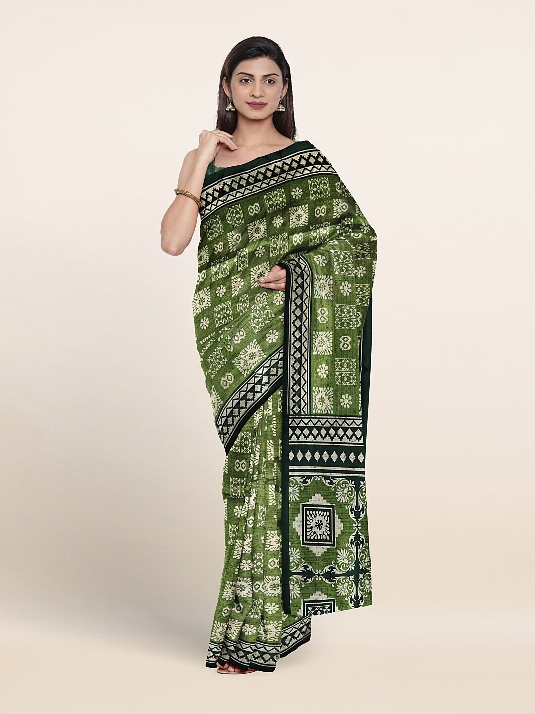 

Pothys Ethnic Motifs Printed Saree, Green