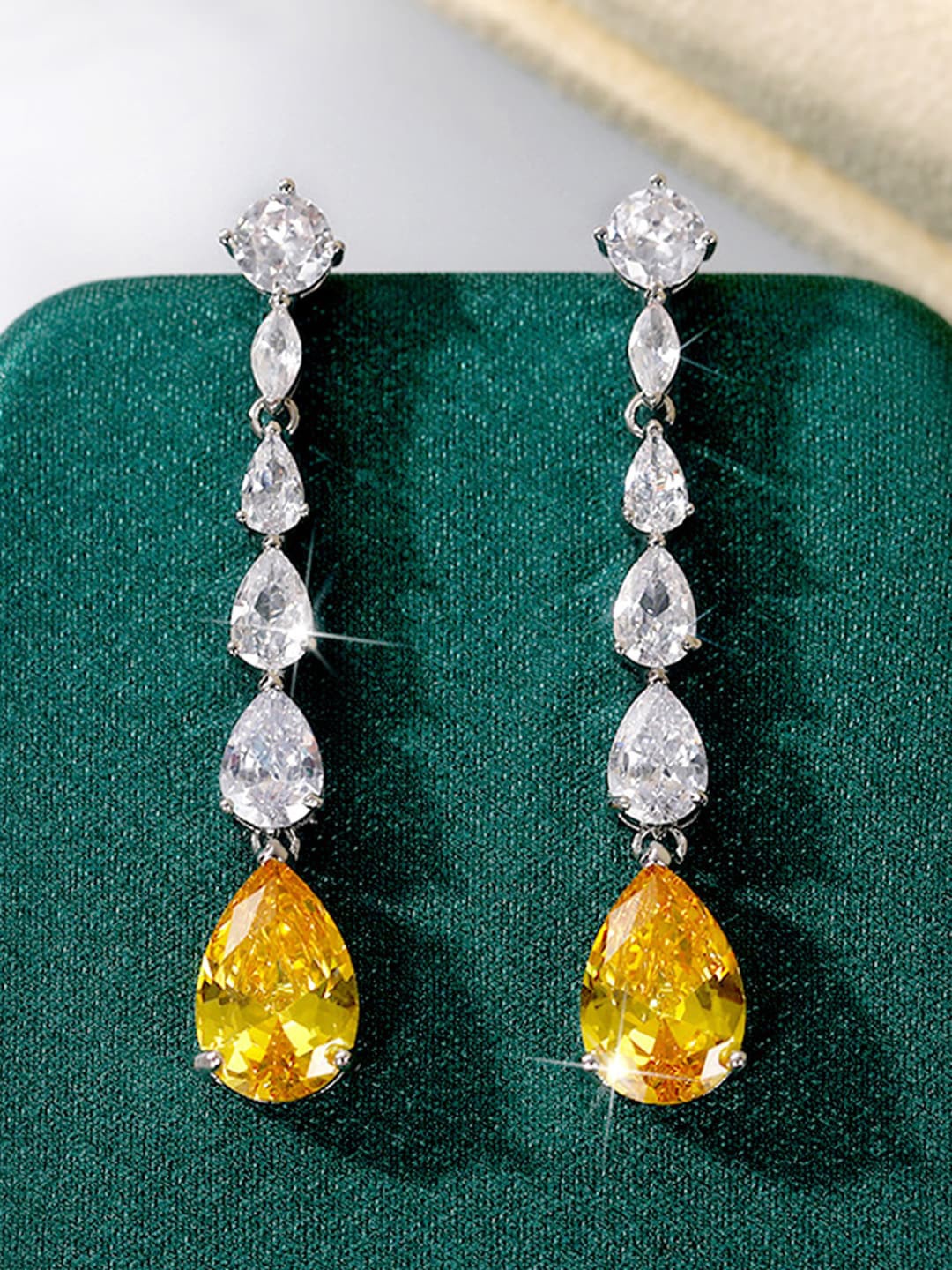 

Designs & You Yellow Floral Drop Earrings