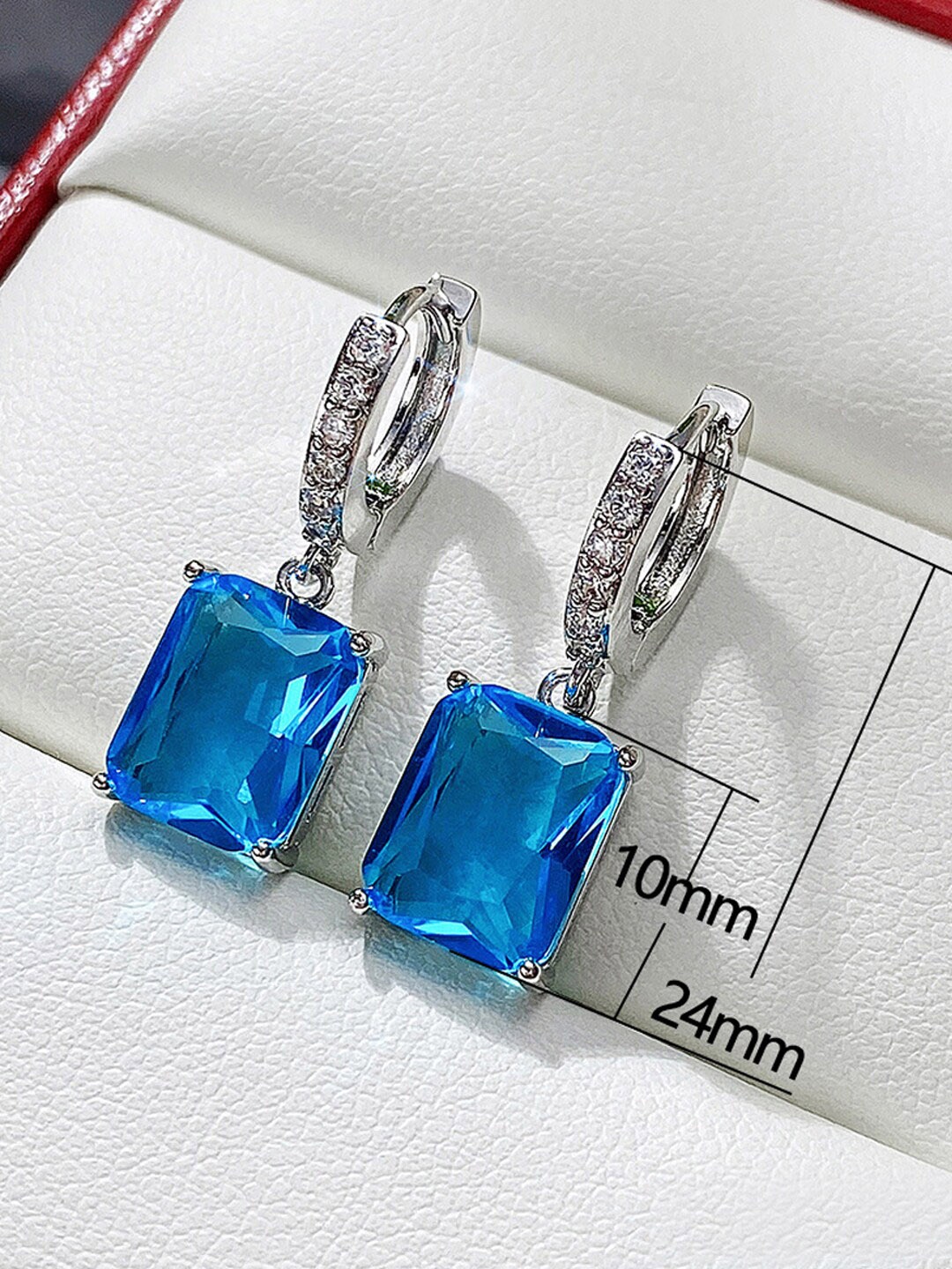 

Designs & You Silver-Plated Square Shaped Drop Earrings