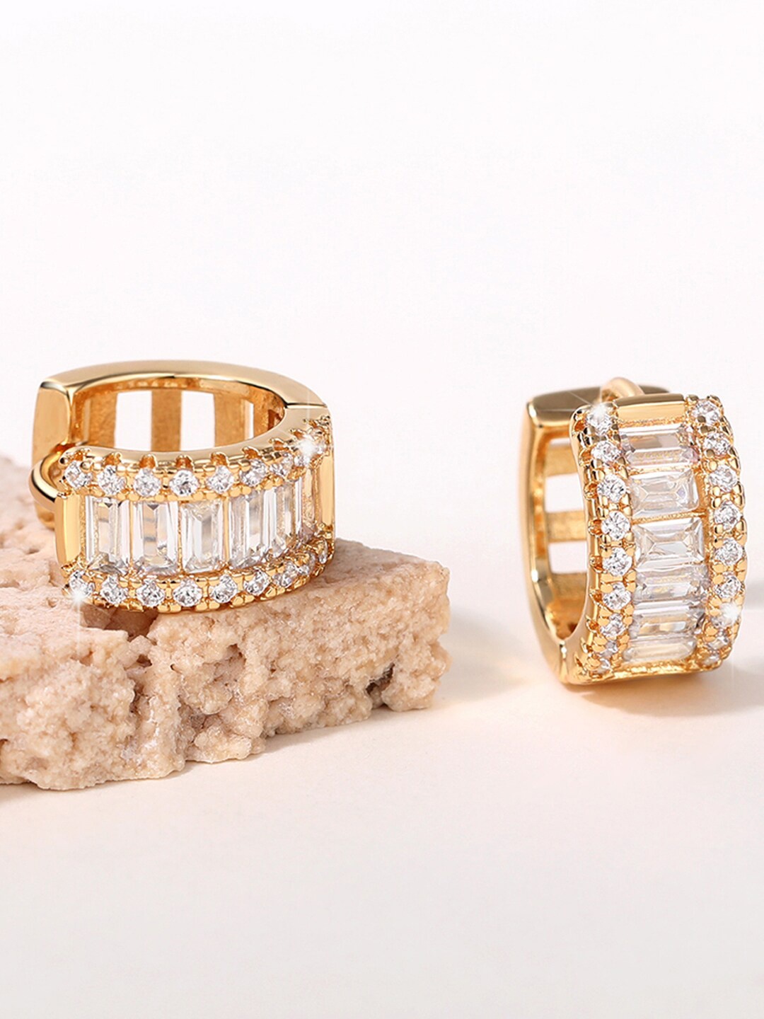 

Designs & You Gold Plated Contemporary Hoop Earrings