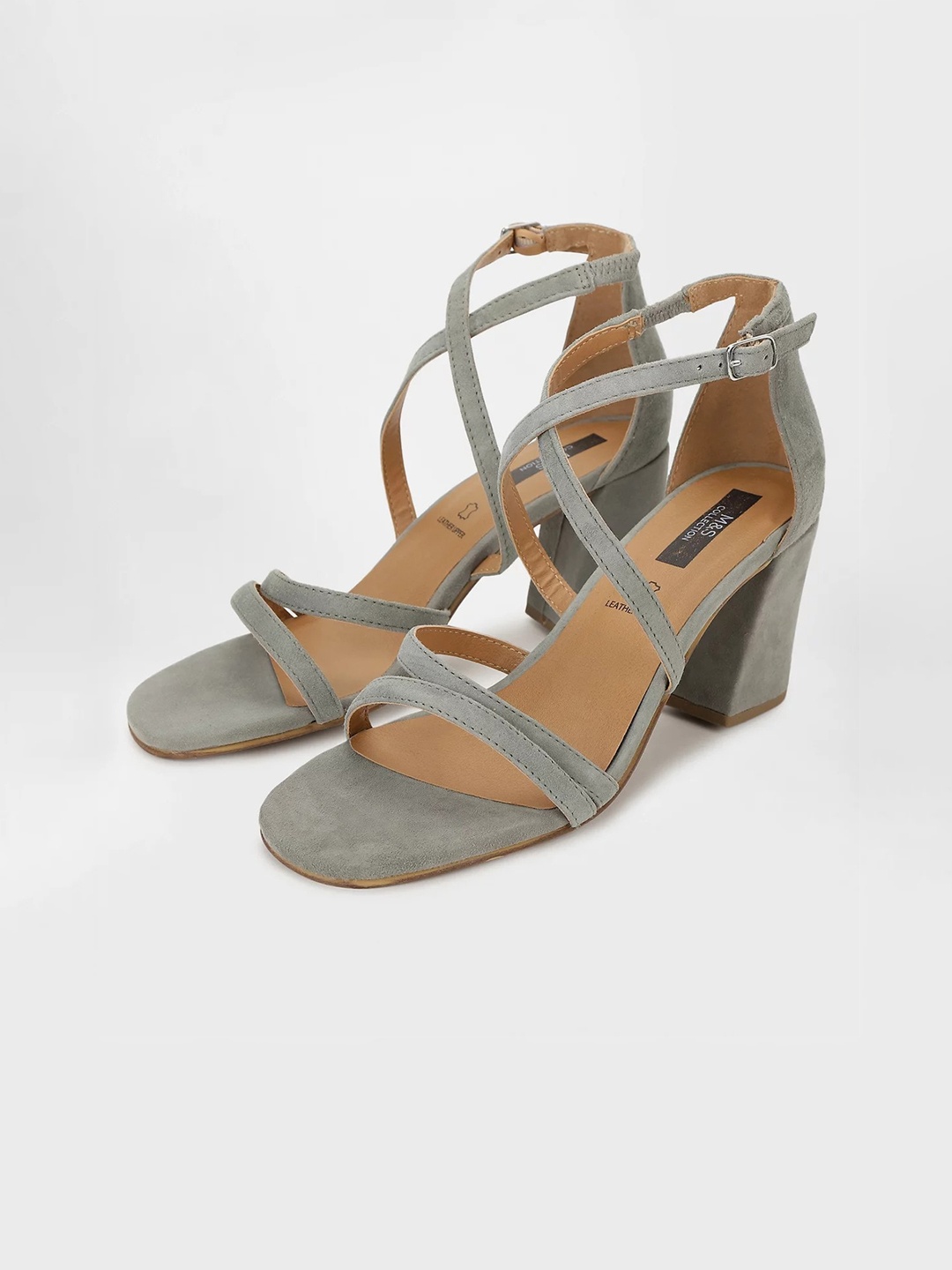 

Marks & Spencer Suede Block Heels With Closed Back, Grey