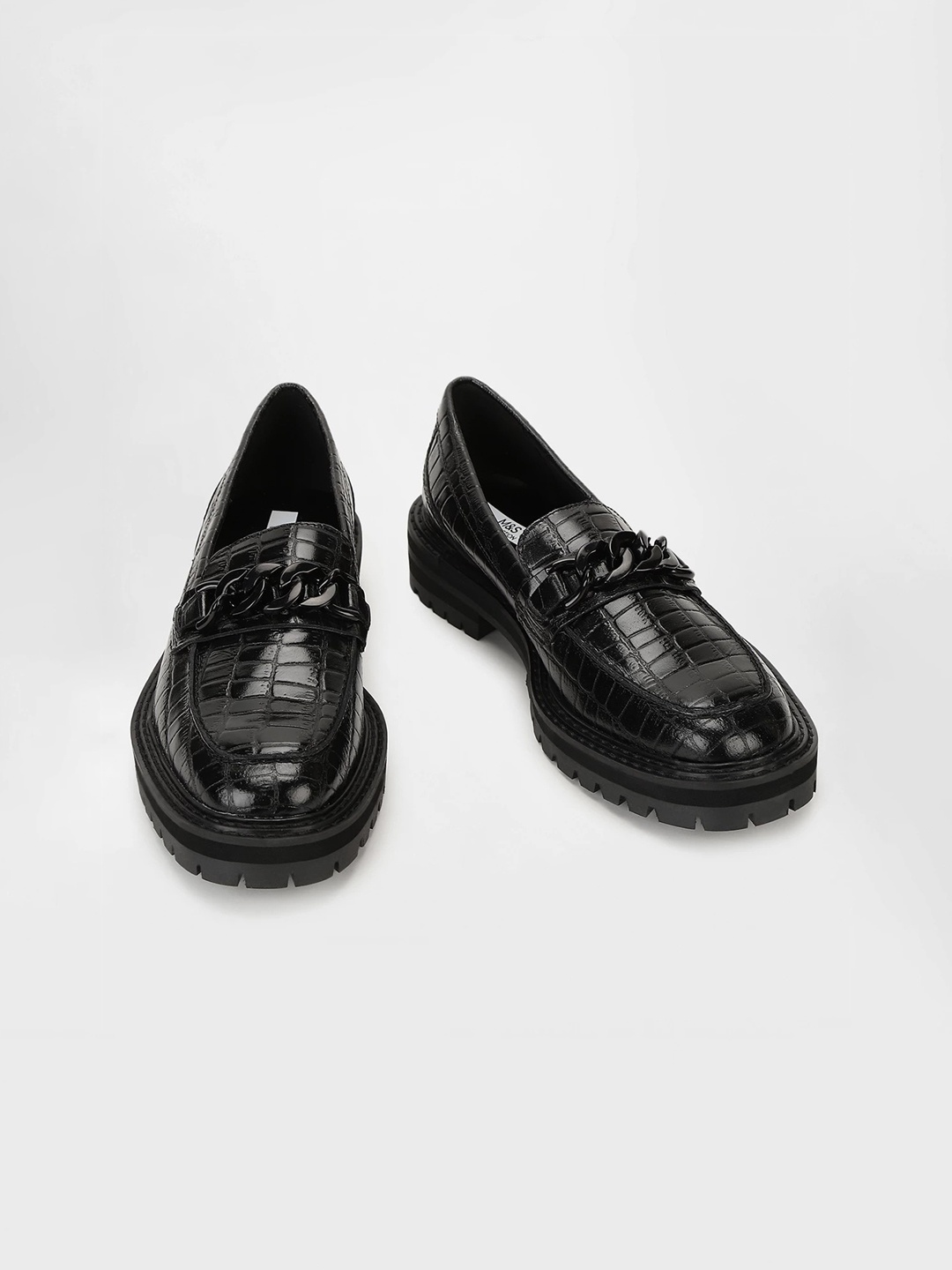 

Marks & Spencer Women Textured Leather Comfort Insole Horsebit Loafers, Black