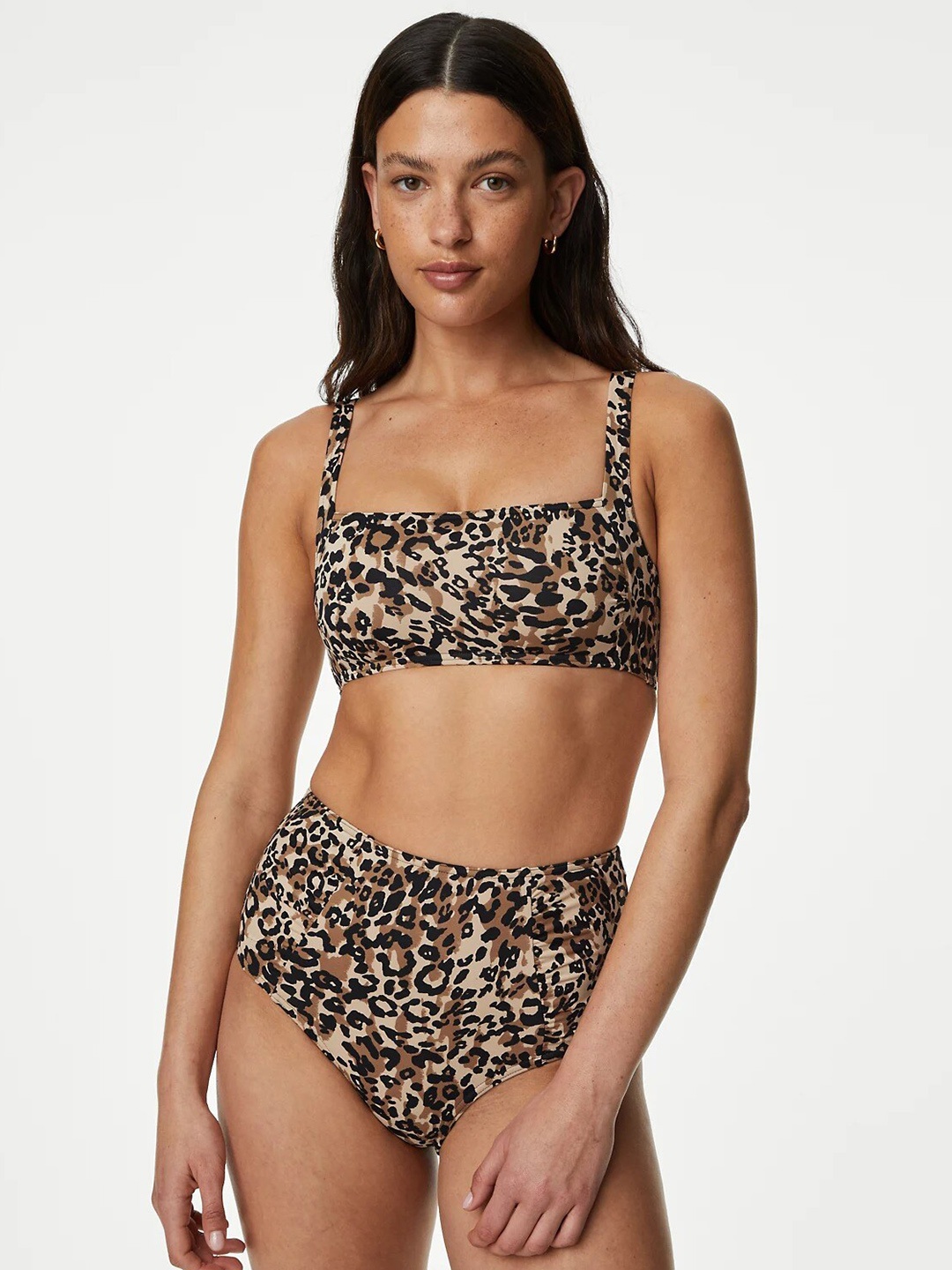 

Marks & Spencer Animal Printed Swim Bikini Bra, Brown