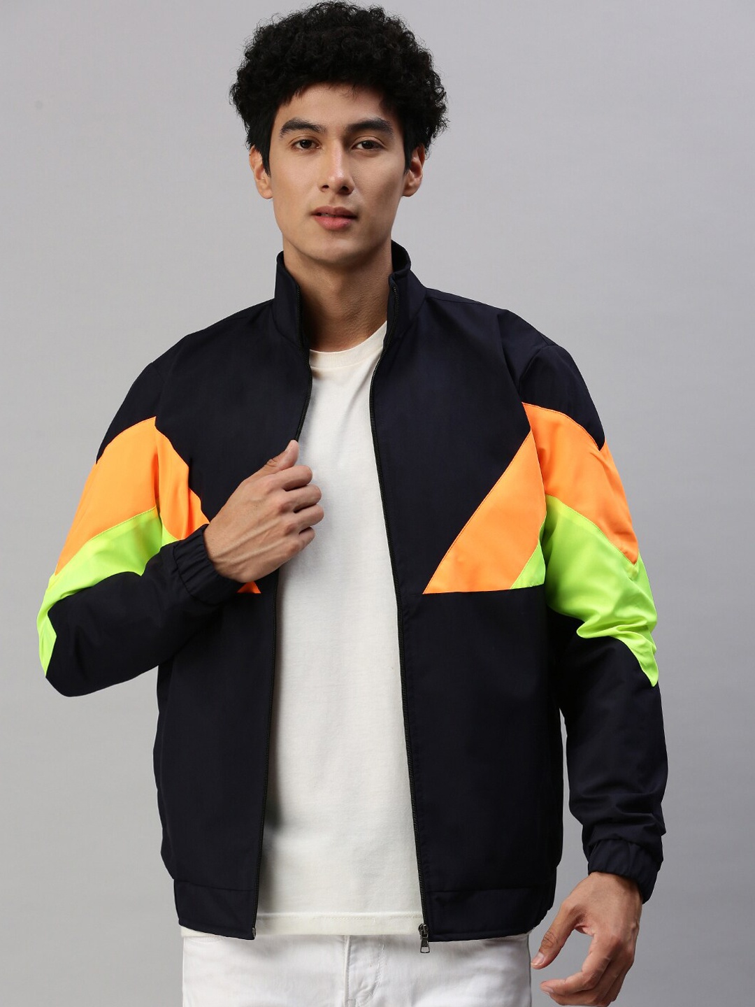 

VOXATI Colourblocked Sporty Jacket, Black