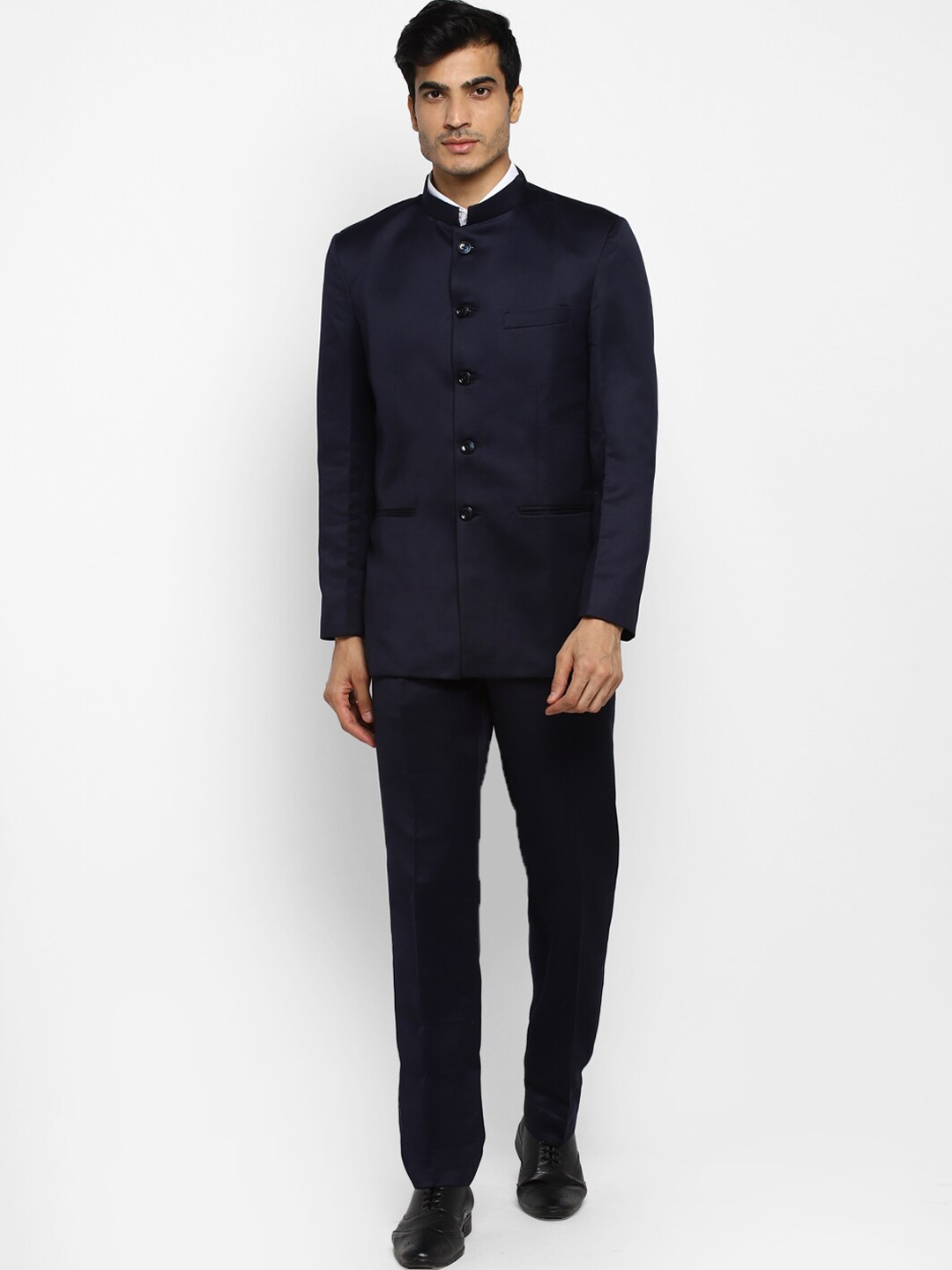 

ROYAL KURTA Two Piece Bandhgala Party Suit, Navy blue