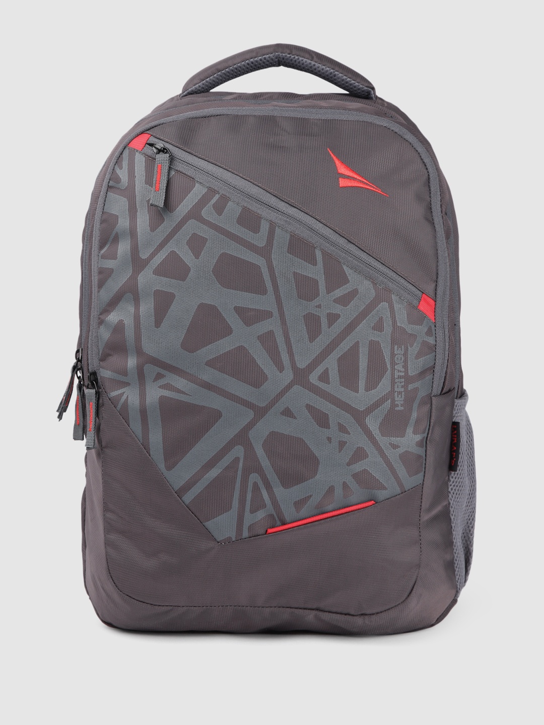 

LUNAR'S Unisex Skylite Geometric Print Laptop Backpack With Minimal Embroidered Detail, Grey