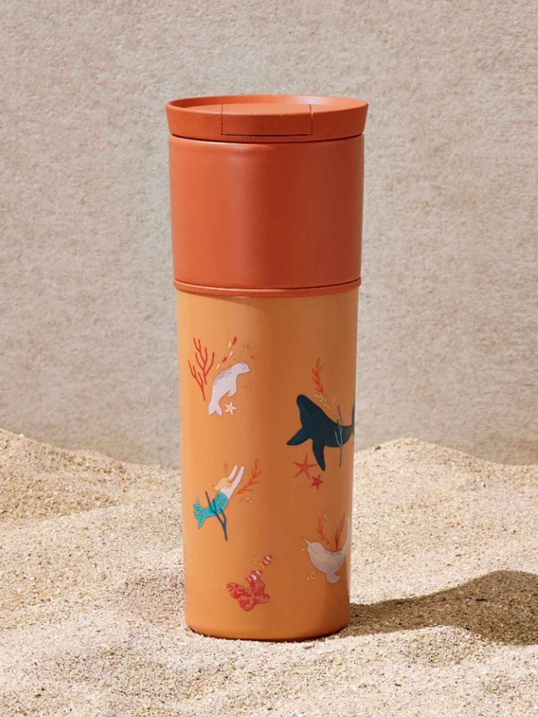 

Starbucks Orange Siren And Sea Friends Printed Ceramic Tumbler 473ml