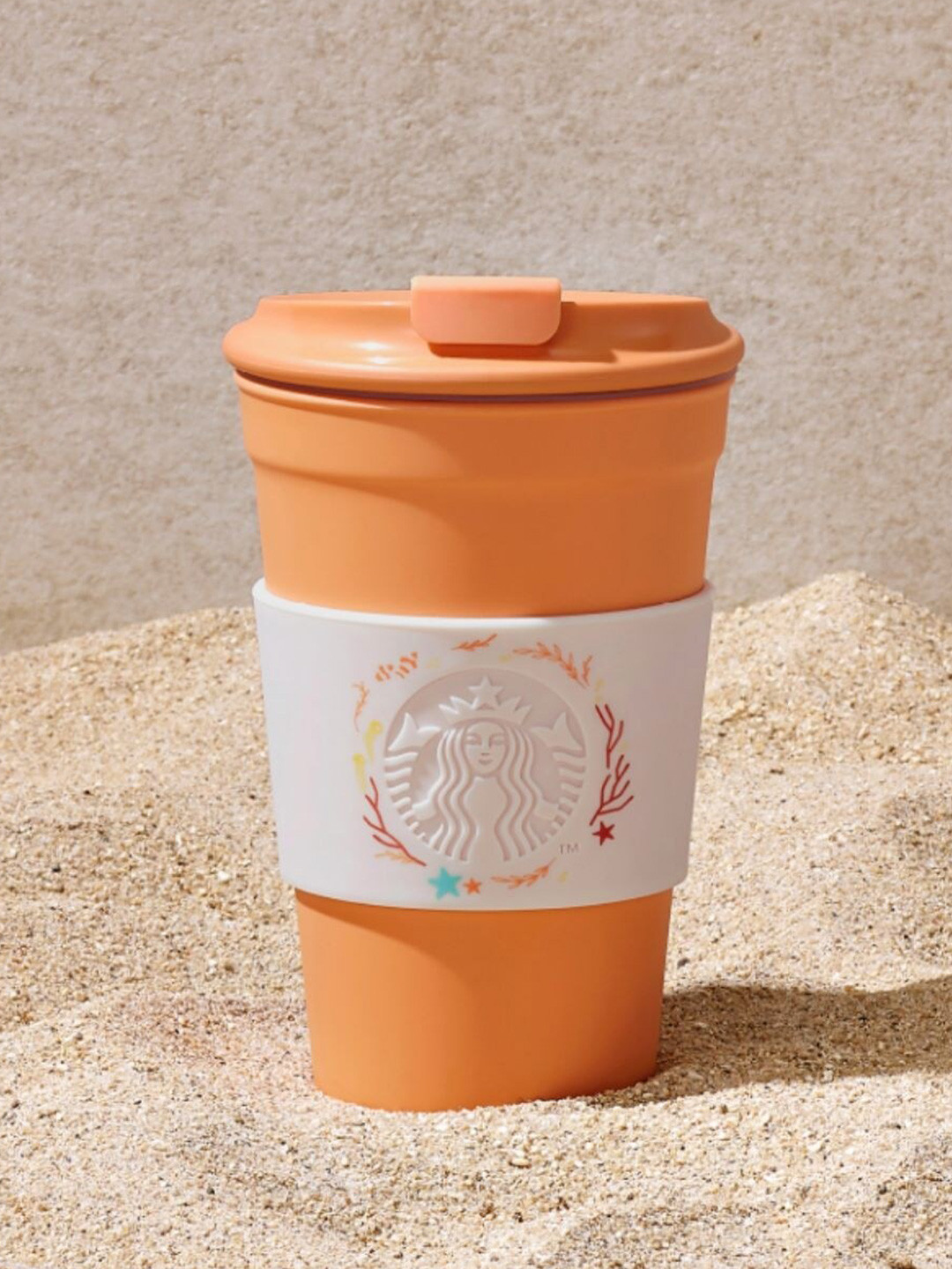 

Starbucks Orange & White Printed Tubler 355 ML