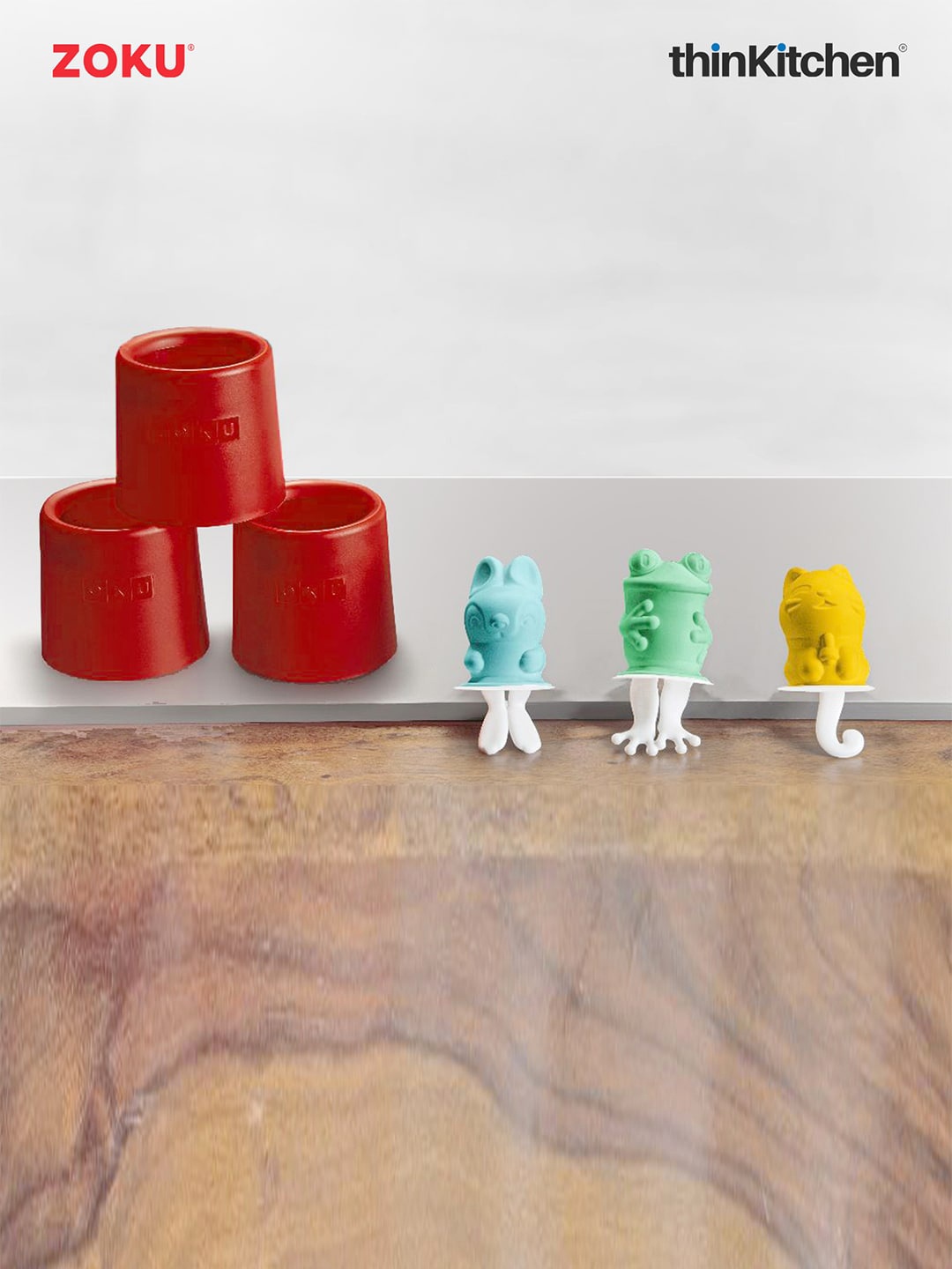 

ZOKU Frozen Fantasy Red 3 Pieces Popsicle Mold Trio