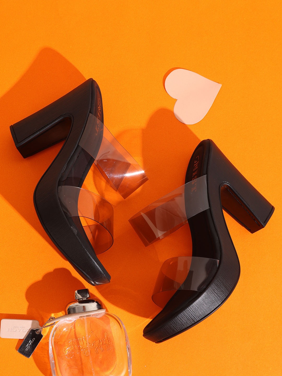 

GNIST Open Toe Platform Heels, Black