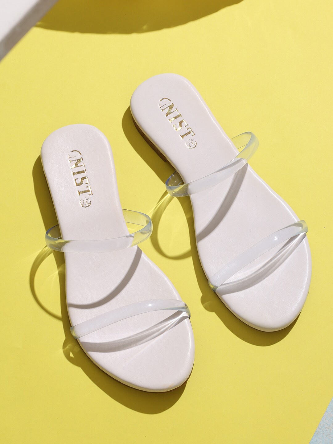 

GNIST Slip-On Open Toe Flats, White