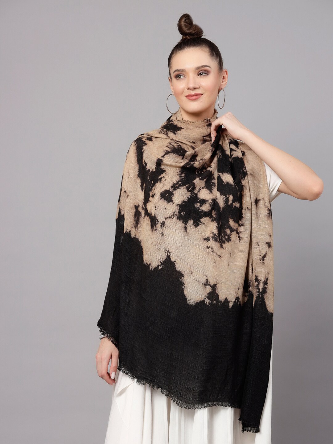 

J Style Women Printed Stole, Brown