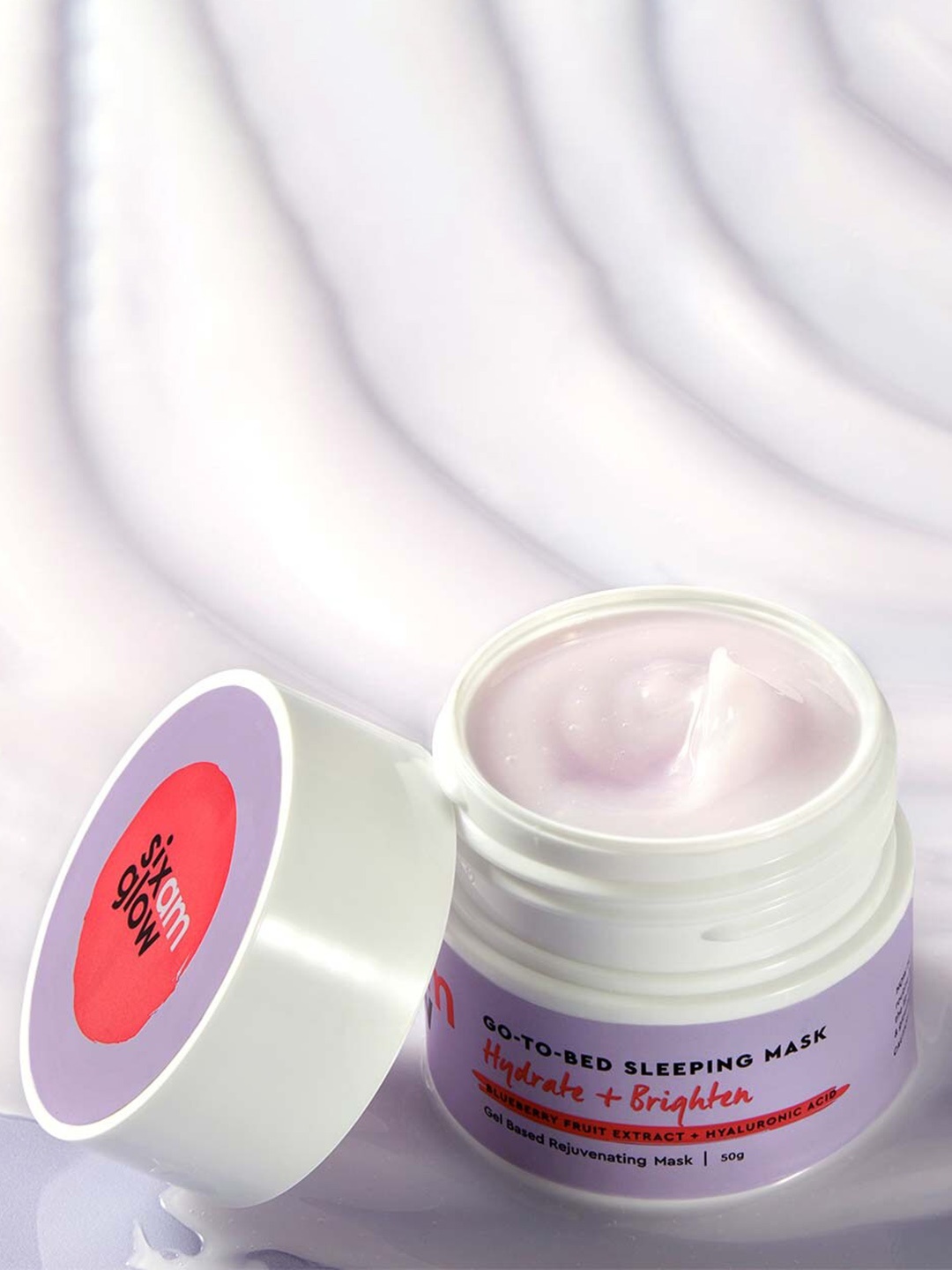 

sixam glow Hydrate & Brighten Go-To-Bed Sleeping Mask with Bearberry Extract - 50 g, Purple