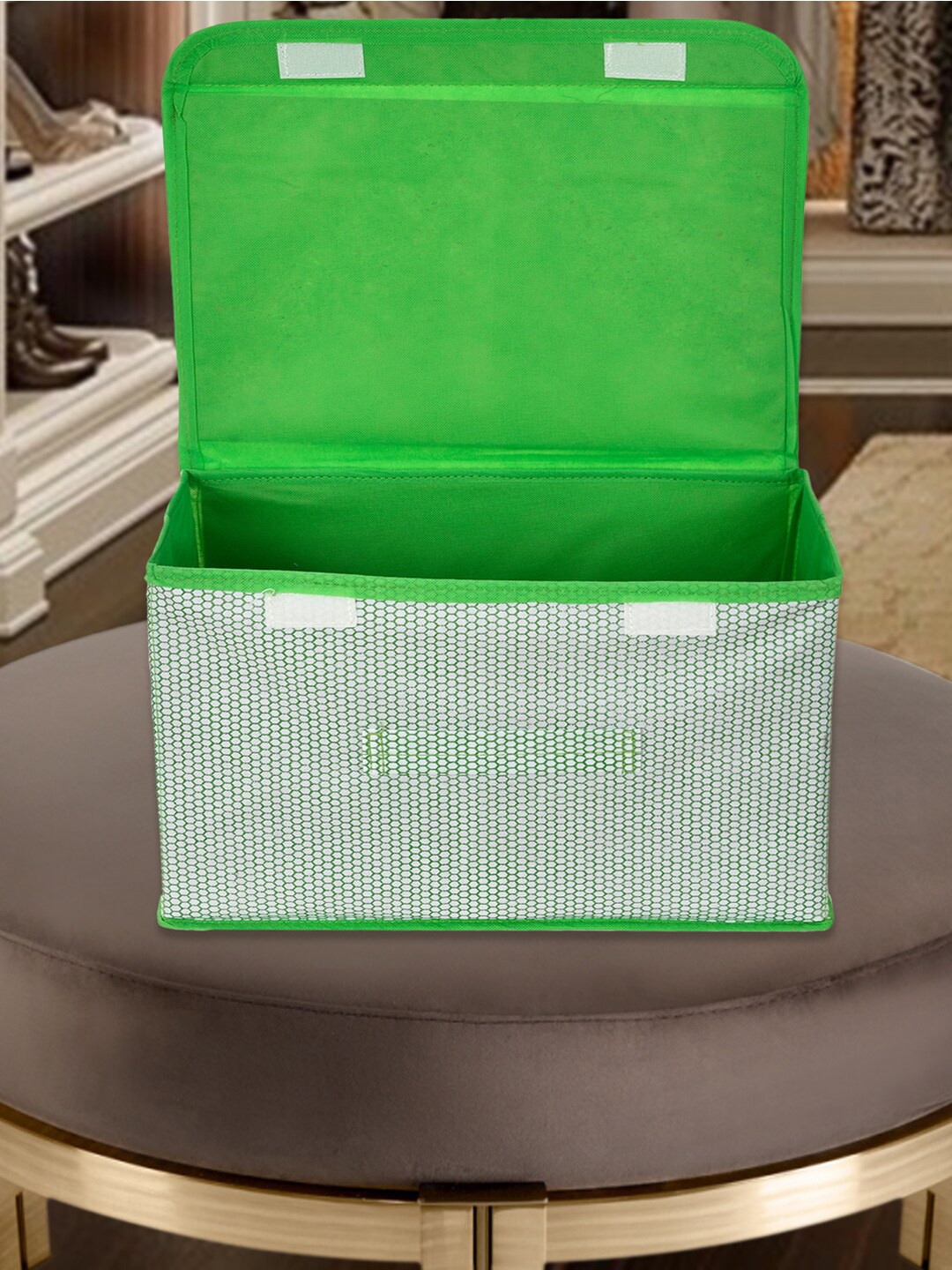 

Kuber Industries Green 2 Pieces Foldable Drawer Organisers