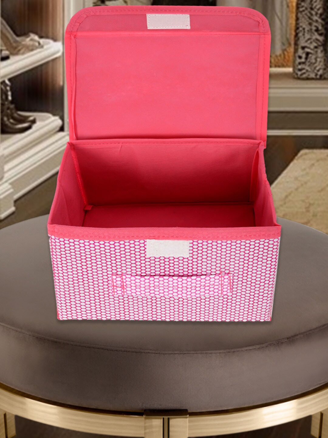 

Kuber Industries Pink 4-Pieces Self Design Drawer Organisers