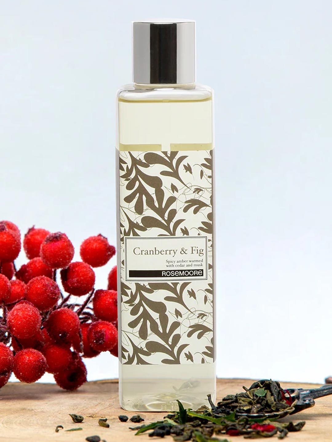 

ROSEMOORe Reed Diffuser Cranberry Fig Aroma Oil 200ml, Transparent