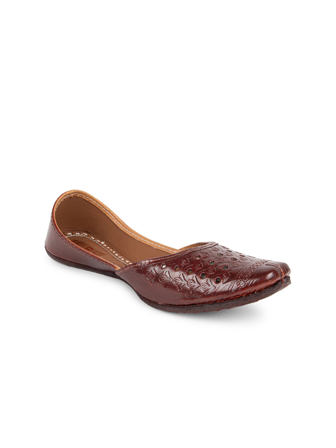 

Ta Chic Textured Leather Mojaris, Brown