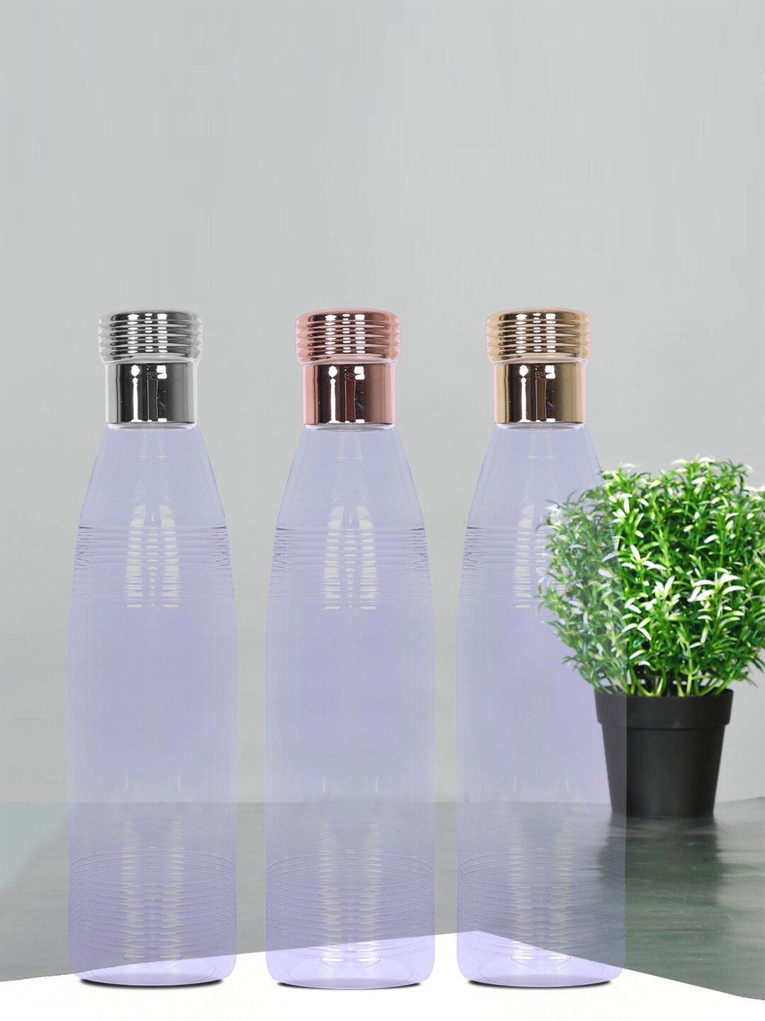

Kuber Industries Transparent & Black 9 Pieces Refrigerator Water Bottles 1L Each