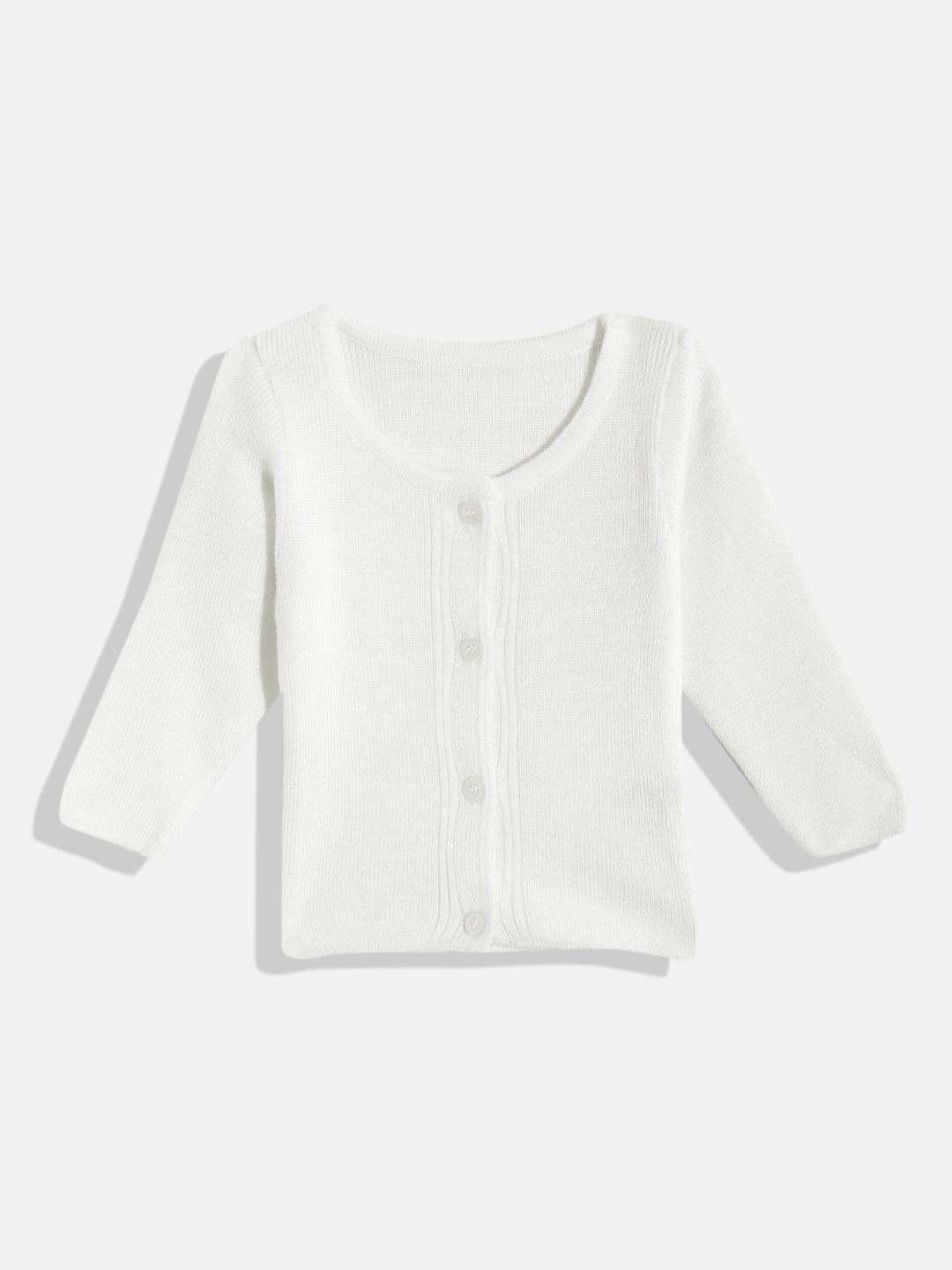 

RVK Unisex Kids Scoop Neck Acrylic Cardigan, White